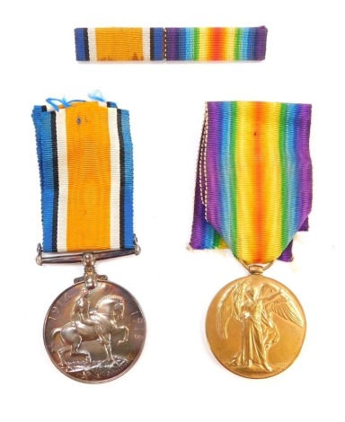 A WWI Great War and Victory Medal pair, named to Pte A Woodward, Army Medical Corps, 113521, together with a ribbon bar. (3)