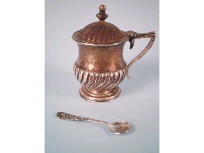 A Victorian part fluted mustard pot