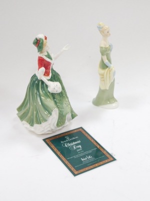 Two Royal Doulton figures, comprising Christmas Day 2000, boxed with certificate, 21cm high, and Lorna, HN2311, 21cm high. - 2