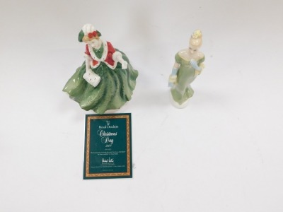 Two Royal Doulton figures, comprising Christmas Day 2000, boxed with certificate, 21cm high, and Lorna, HN2311, 21cm high. - 4