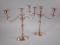 A pair of silver plated three branch candelabrum