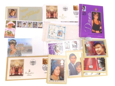 A group of commemorative Princess Diana stamps, the Souvenir Birthday Book Album, first day covers, etc. (a quantity)