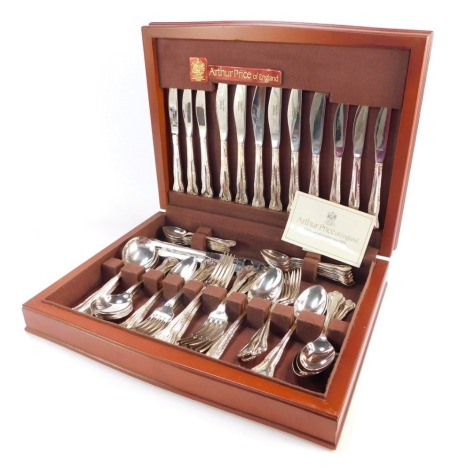 An Arthur Price County Plate canteen of cutlery, with six place settings, in mahogany case.