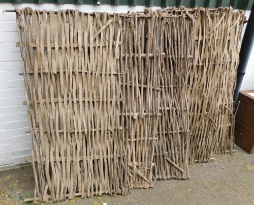 Six sections of rush walling, 88cm high, 150cm wide.