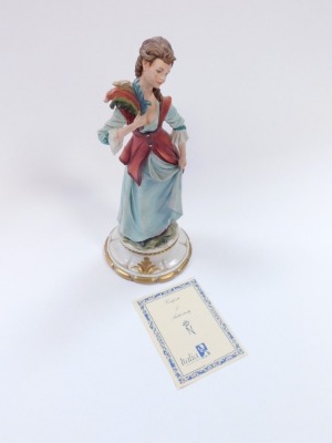 A Capodimonte figure of Josephine, with certificate and purchase receipt from 1981, 33cm high. - 2