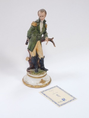 A Capodimonte figure of Napoleon, by Tosca, with certificate of authenticity and purchase receipt from 1981, 35cm high. - 2