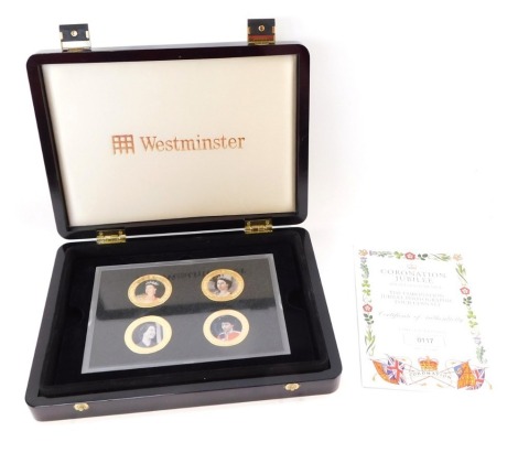 Westminster Mint The Coronation Jubilee photographic four coin set.