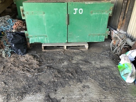 Two green steel cabinets. Buyer's Note: No viewing is available. Buyer to collect from Eye nr Peterborough, Cambs.