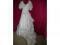 A cream silk effect 28"B wedding dress