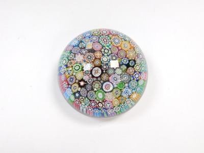 A Perthshire dated post millefiori glass paperweight, bearing a cone with initial T, and date cane for 1989, 8.5cm diameter. - 4