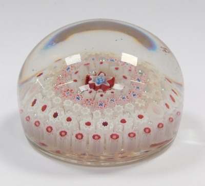 A late 19thC concentric millefiori paperweight, of high domed form, 8cm diameter. - 3