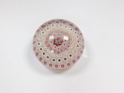 A late 19thC concentric millefiori paperweight, of high domed form, 8cm diameter. - 4