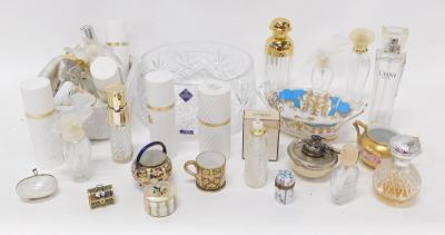 Various vacant perfume bottles, Nina Ricci, other cut glass examples, Royal Crown Derby etc. etc. (a quantity)