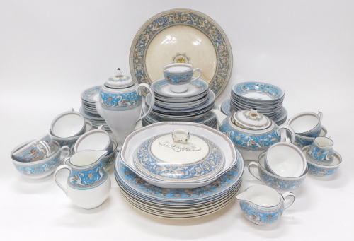 A Wedgwood Florentine part dinner service, to include teapot 18cm high, plates, side plates, dishes, other associated pieces, etc. (a quantity)