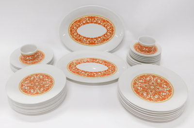 A Royal Doulton Seville pattern part dinner service, to include oval meat plates, 33cm high, plates, side pates, etc., printed marks beneath. (a quantity)