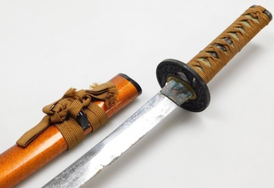 A modern Japanese Samurai sword, with cast alloy subha tsuba and simulated shark skin handle, 106cm long, and a similar matching smaller example, 70cm long. - 7