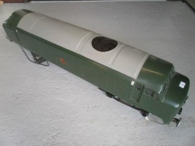 A 5" gauge electric kit built Deltic engine in British Railways livery