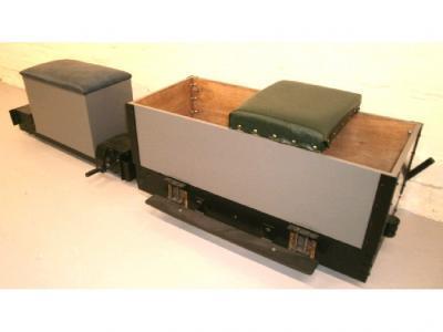 A 5" gauge kit built garden railway flat back rolling stock