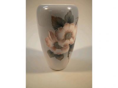 A Royal Copenhagen porcelain tapered vase painted with flowering branch