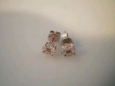 A pair of diamond set earrings