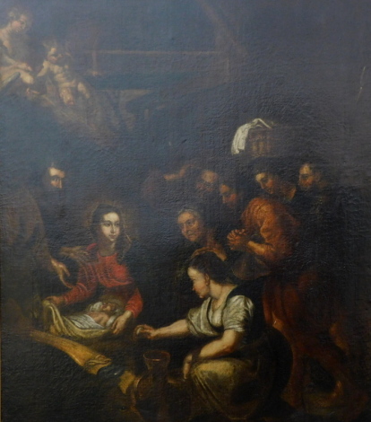 18th/19thC Continental School, The Adoration of the Shepherds after Peter Paul Rubens, oil on canvas, 102cm x 84cm.