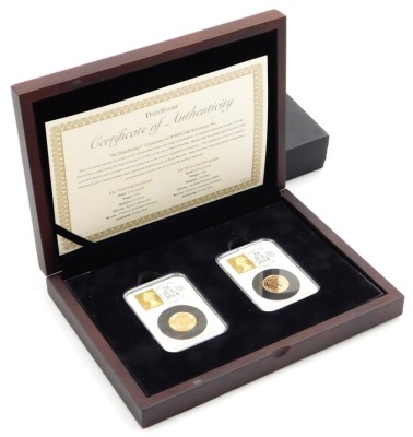 A DateStamp Centenary of World War One gold sovereign set, comprising a 1914 full gold sovereign and a 2014 full gold sovereign, in fitted case with certificate.