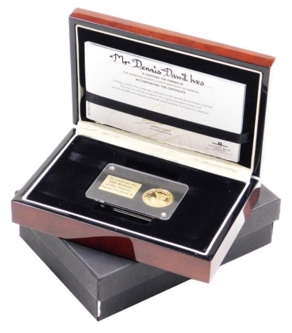 A London Mint Office 2014 full gold sovereign, To Celebrate The 88th Birthday of Queen Elizabeth II, limited to eighty eight coins, in fitted box with certificate and outer box.