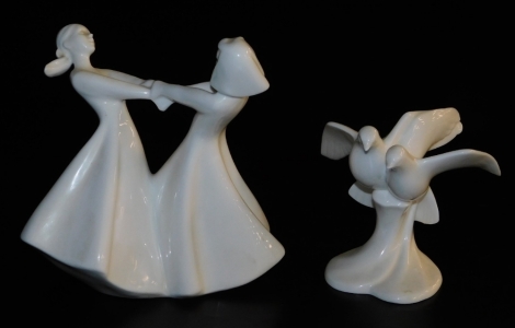 Two Royal Doulton porcelain figures from The Images Series, comprising Figure Of The Year 1998 Best Friends HN4026, and Always And Forever HN3550.