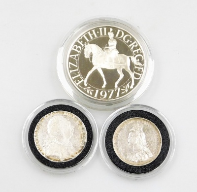 A Britain's Longest Reigning Monarchs silver coin set, with certificate of authenticity, etc. - 2