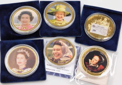 A group of Royal related gold coloured coins or medallions, to include two Golden Wedding issues, and further coins. (a quantity) - 2