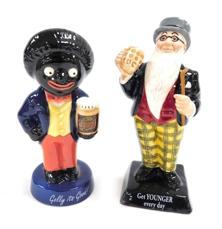 A Royal Doulton figure modelled as Golly, limited edition 1376/2000, AC1, together with a figure modelled as Father William, limited edition 1369/2000, AC2, printed marks. (2)