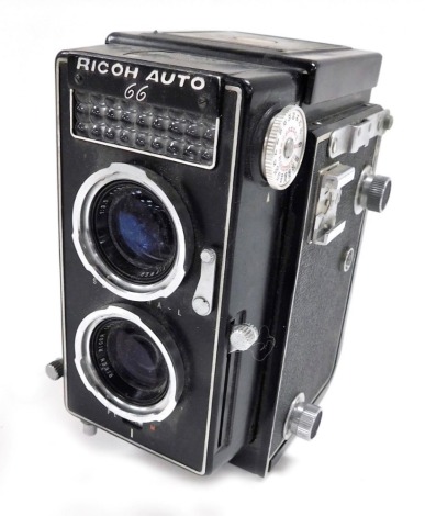 A Ricoh Auto 66 camera, Seikosha-L, with 8cm lens and viewer.