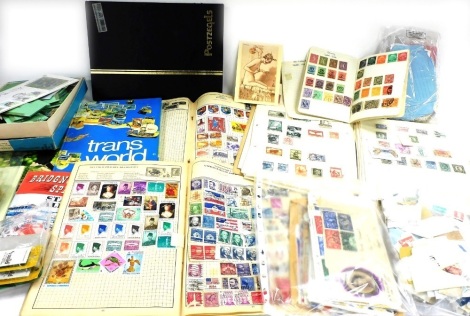 Philately. The Empire and World stamps, mostly used, albums, on sheets and loose.