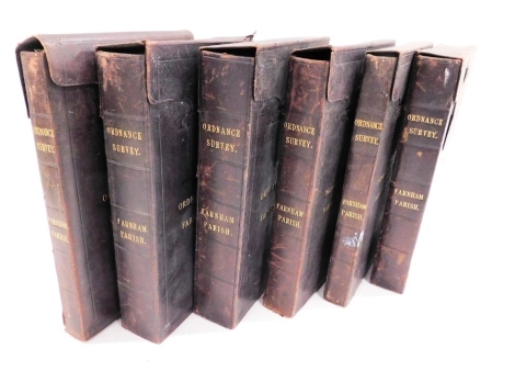 Ordnance Survey maps of the parish of Farnham, Surrey, published circa 1871, in six slip cases.