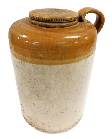 A Port Dundas pottery two tone jar, with screw lid, for Richard Smith's Executors Limited, Glasgow, Acid Makers, impressed marks, 33cm high.