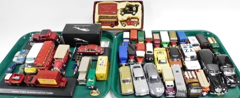 Dinky, Days Gone By, and other die cast vehicles, including a limited edition commemorative set for Her Majesty Queen Elizabeth II's 80th Birthday, buses, vintage trucks, a Carter's Foden generator and low loader, vintage and racing cars. (a quantity)