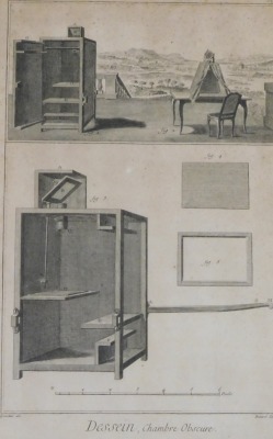 After Goussier, Dessein. Instruments, 38cm x 21cm, and Chambre Obscure, engravings by Benard. (3) - 2