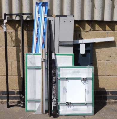 Various small guillotine frames and hanging guides.