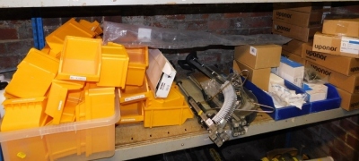 Various parts bins, Uponor guns and stock. Note: VAT is payable on the hammer price of this lot at 20%.