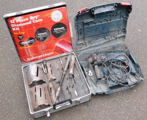 A Bosch professional hammer drill, and Diamond Core hole cutter set. (2) Note: VAT is payable on the hammer price of this lot at 20%.