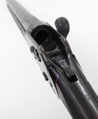 A late 19thC Fields patent single barrel 20 bore shot gun, with breach loading action, no. 1927, circa 1877, of figured walnut stock, barrel 64.5cm. (AF) NB. A current valid Registered Firearms Dealer Certificate will be required to view and bid for thi - 4