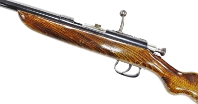 A single barrel 4.10 bore bolt action shotgun by Webley & Scott Ltd Birmingham, patent no. 722520, barrel 65cm. NB. A current valid Registered Firearms Dealer Certificate will be required to view and bid for this lot. For Sale by TENDER - Final bids to be - 2