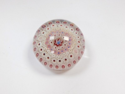 A late 19thC concentric millefiori paperweight, of high domed form, 8cm diameter. - 2