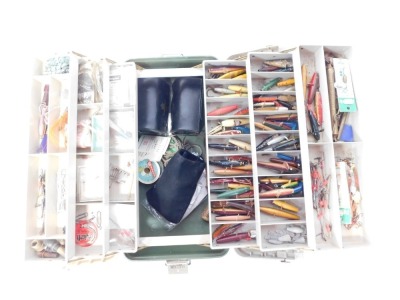 A fishing tackle box and contents, to include flies and lures, etc. - 2