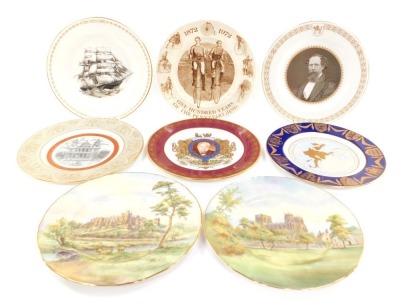 A group of collectors plates, comprising a Royal Worcester Arundel Castle cabinet plate, Royal Worcester York Minster from the north west, Wedgwood Saint Pauls Cathedral limited edition number 482/2500, a Spode Churchill plate, limited edition number 2810