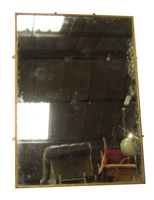 A rectangular gilt framed wall mirror, 191cm x 136cm.