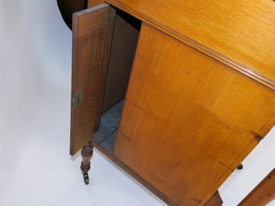 A Victorian oak clerk's desk, with galleried top with slope revealing desk top with the retailer's label for George Spademan, Cabinet Maker and Upholsterer, Stamford., over four fall flap drawer fronts, with Wellington locking action, opening to reveal pi - 5