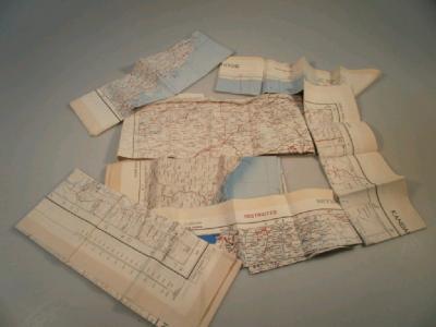 Seven military silk air maps