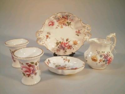 Five pieces of Royal Crown Derby including a small jug