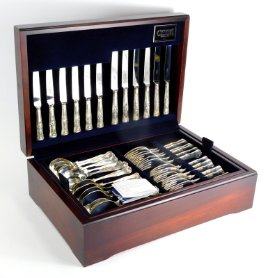 A Elizabeth II silver part canteen of cutlery, by Carrs, King's pattern, part settings for six, approx 60oz weighable silver.